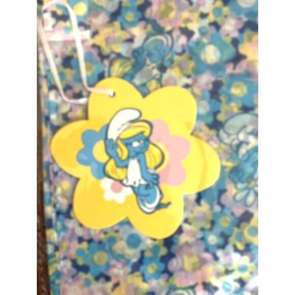 Unique Vintage X Smurfs Floral Print Scarf Rockabilly Accessory Hair Scarft NWT - Picture 1 of 4
